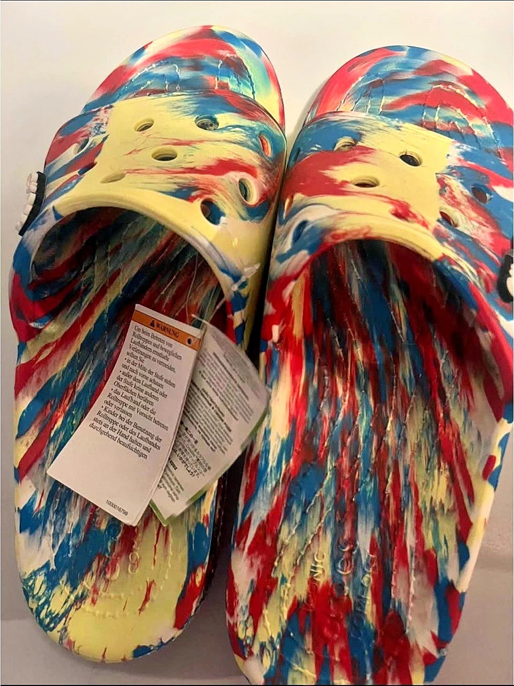 Crocs Classic Tie-Dye Graphic Slide Clogs